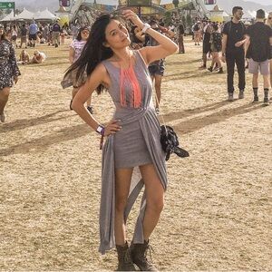 Coachella Gray High Low Sleeveless Dress